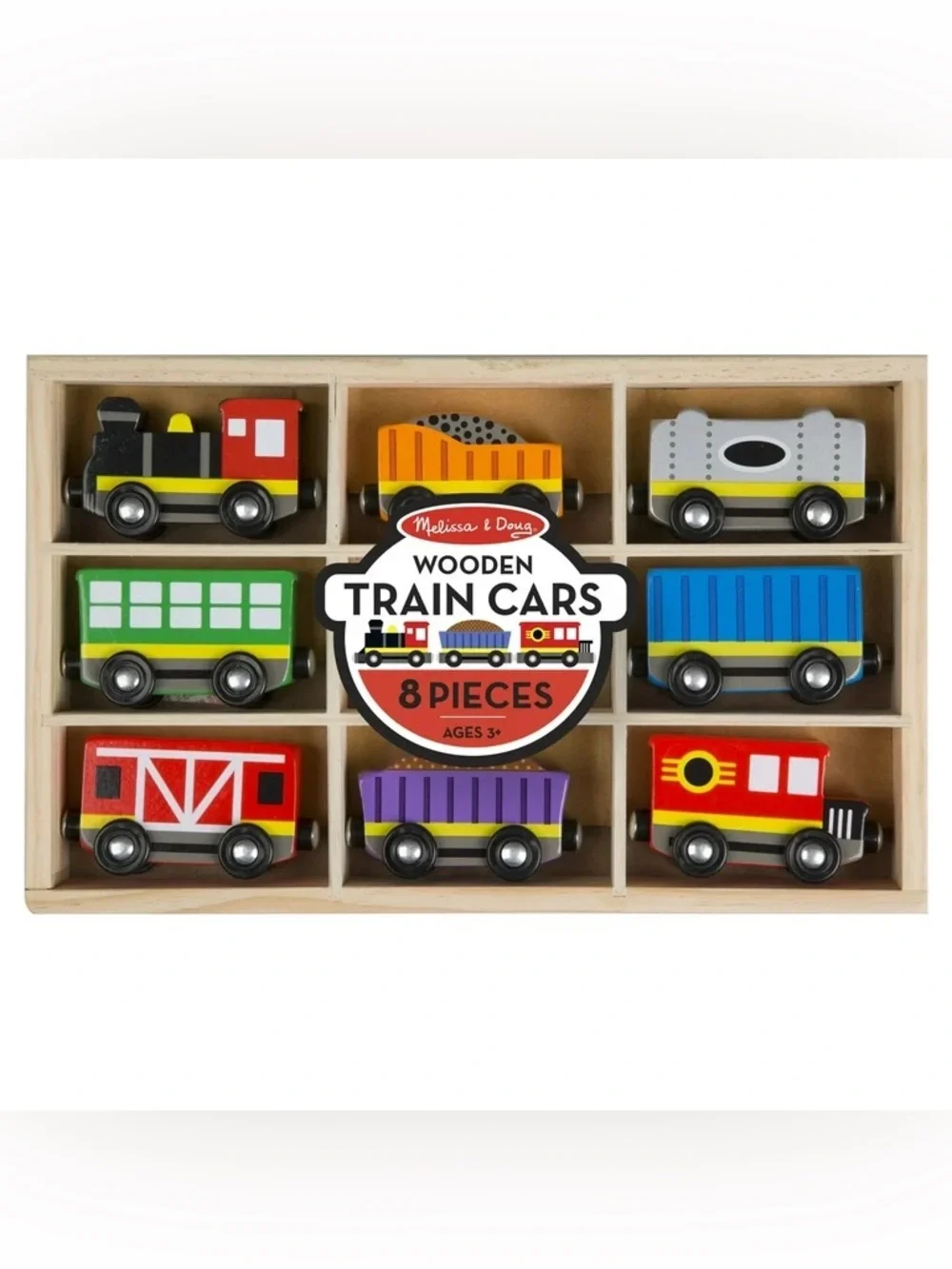 8-piece Melissa & Doug Wooden Magnetic Train Cars